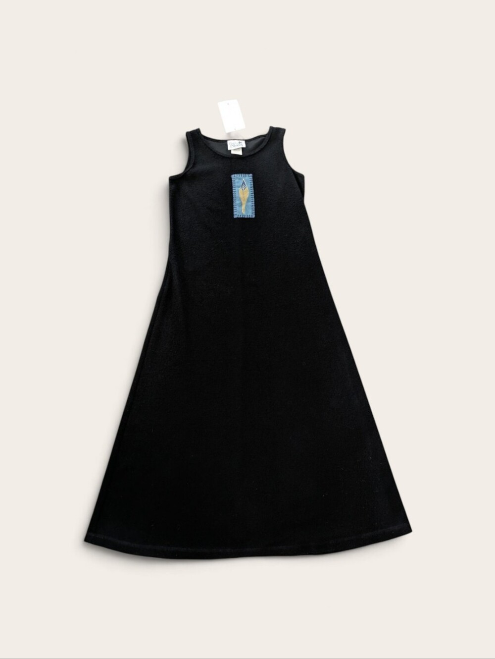 Vintage 90s Copa Cabana Black Tropical Dress Sleeveless Vacation Cruise S NWT